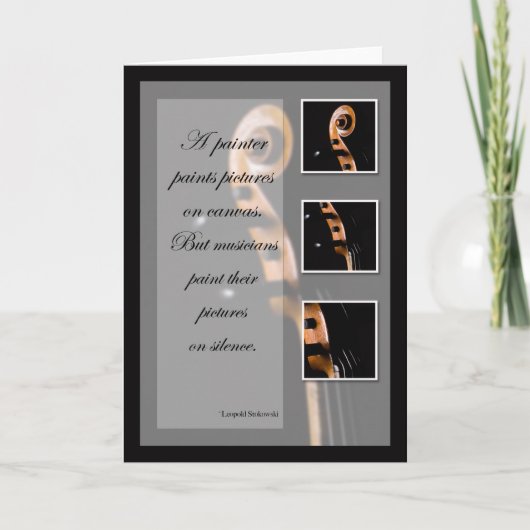 Muziek Inspiratie Cello of Bass Kaart (Voorkant)