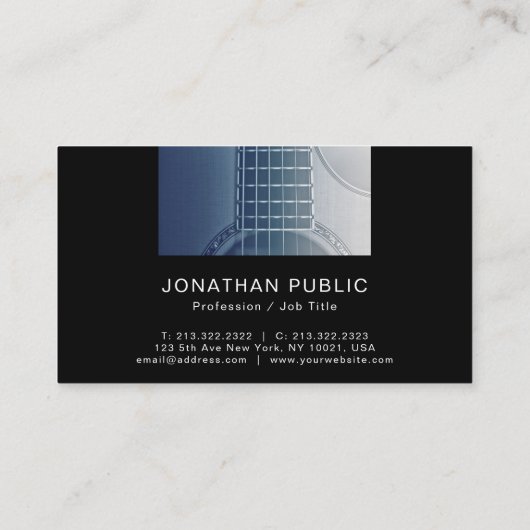 Muziek Instructeur Gitaar Tutorials Zijde Finish L Visitekaartje (Achterkant)