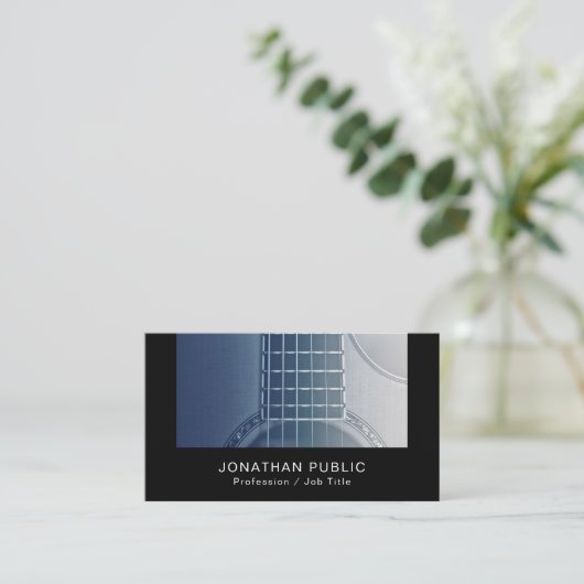 Muziek Instructeur Gitaar Tutorials Zijde Finish L Visitekaartje (Staand voorkant)