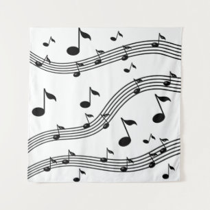 Muziek instrument geluiden patroon wandkleed