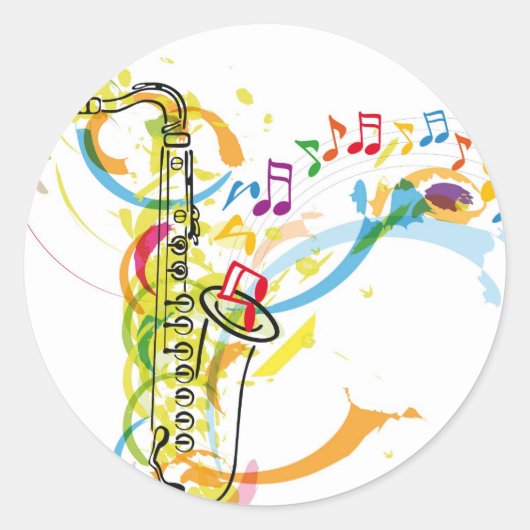 Muziek Instrument illustratie Ronde Sticker (Voorkant)