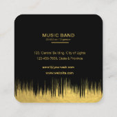 Muziek Instrumenten Event Organizer DJ's Zwart Gou Vierkante Visitekaartje (Achterkant)