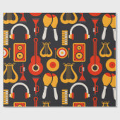 Muziek Instrumenten Kunst Cadeaupapier (Vlak)