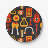 Muziek Instrumenten Kunst Papieren Bordje (Voorkant)