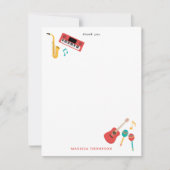 Muziek Instrumenten Muziek Thema Patroon Bedankkaart (Voorkant)