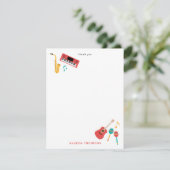 Muziek Instrumenten Muziek Thema Patroon Bedankkaart (Staand voorkant)