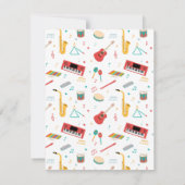 Muziek Instrumenten Muziek Thema Patroon Bedankkaart (Achterkant)