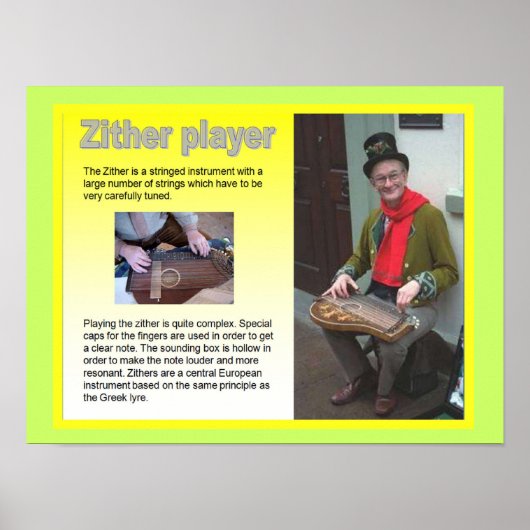 Muziek, instrumenten, Zof-speler Poster (Voorkant)