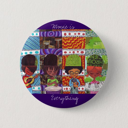 Muziek is alles ronde button 5,7 cm (Voorkant)