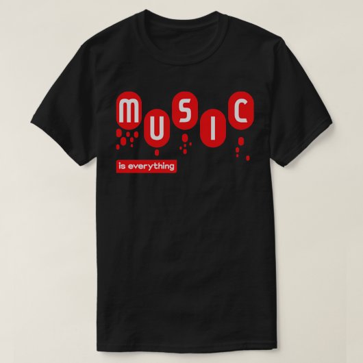Muziek is alles t-shirt (Design voorkant)