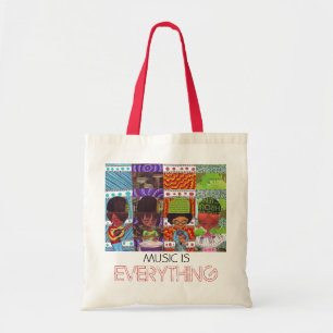 Muziek is alles Tas en bibliotheektas
