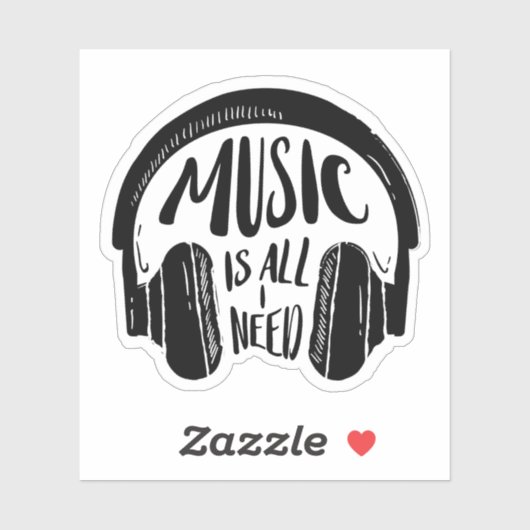 Muziek is alles wat ik nodig heb sticker (Vel)