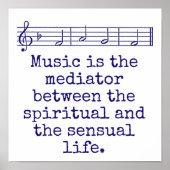 Muziek is de bemiddelaar - het Citaat van de Muzie Poster (Voorkant)
