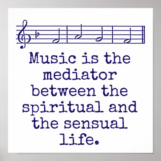 Muziek is de bemiddelaar - het Citaat van de Muzie Poster (Voorkant)