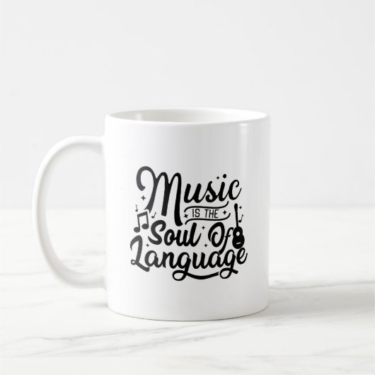 Muziek is de bron van de Mok van de Langiage Typog (Links)
