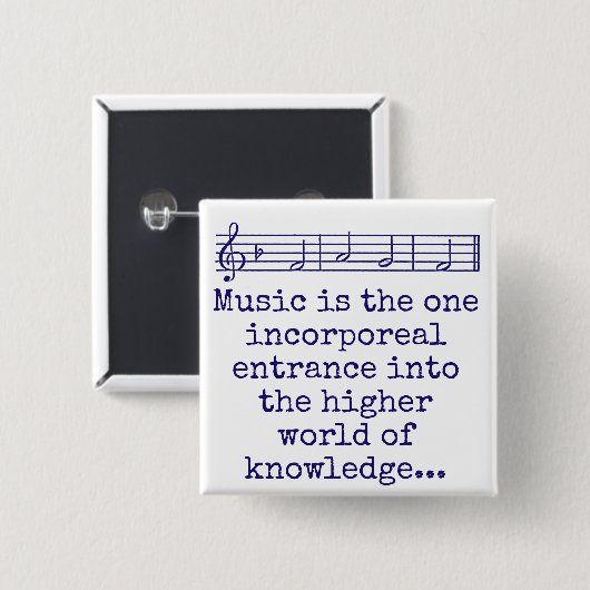 Muziek is de enige geïntegreerde ingang - muziekgr vierkante button 5,1 cm (Voorkant /achterkant)