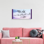 Muziek is de Hartslag van het Leven Canvas Afdruk (Insitu (Woonkamer))