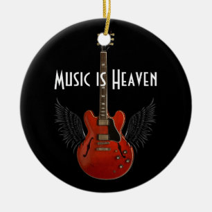 Muziek is de hemel rond kerstversiering keramisch ornament