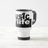 Muziek is de mok van het Leven - kies stijl, kleur (Voorkant rechts)