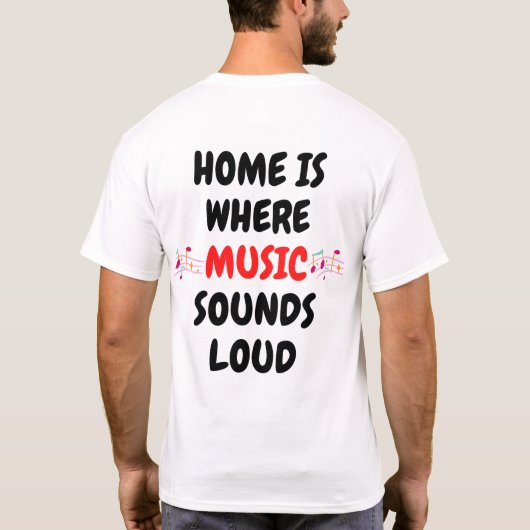 Muziek is de sleutel tot geluk t-shirt (Achterkant)