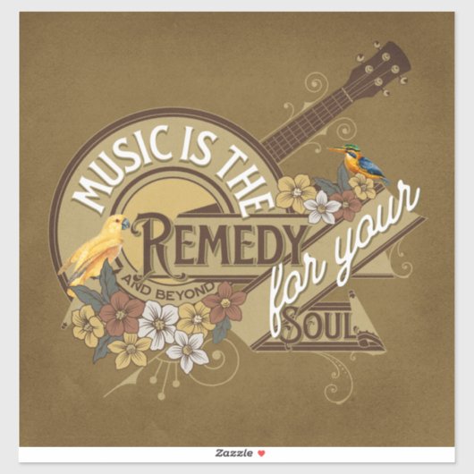 Muziek is de Soul Remedy Sticker (Vel)