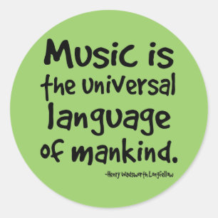 Muziek is de universele taal van het menselijk ges ronde sticker