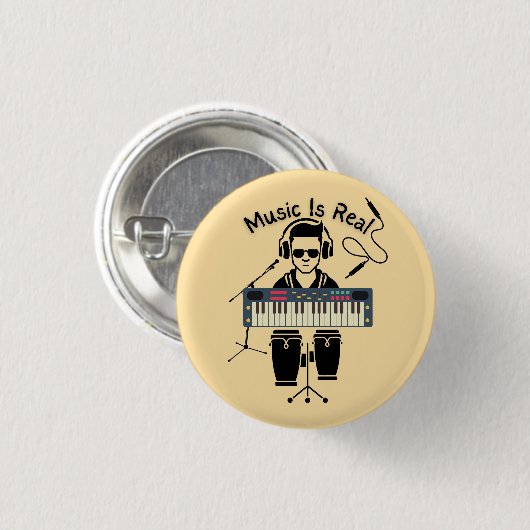 Muziek is echt ronde button 3,2 cm (Voorkant /achterkant)