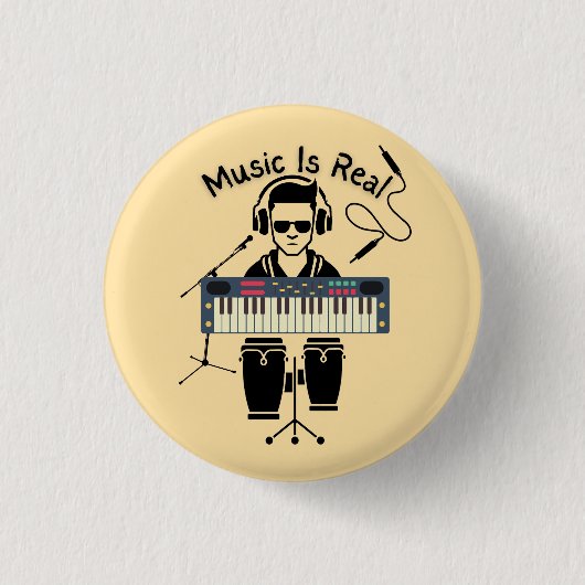 Muziek is echt ronde button 3,2 cm (Voorkant)
