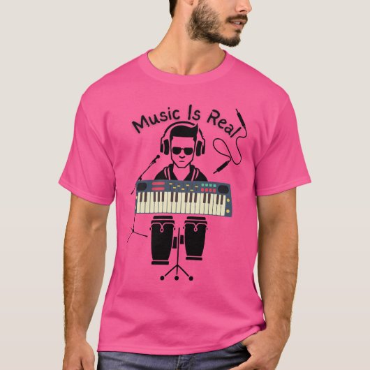 Muziek is echt t-shirt (Voorkant)