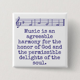 Muziek is een acceptabele harmonie - muziekprijsop vierkante button 5,1 cm