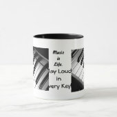 Muziek is een Dual Afbeelding Ringer-Mok met Life Mok (Midden)