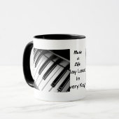 Muziek is een Dual Afbeelding Ringer-Mok met Life Mok (Voorkant links)