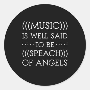Muziek is een goed idee om van engelen te zijn ronde sticker
