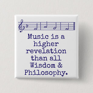 Muziek is een hogere onthulling - muziekprijsopgav vierkante button 5,1 cm