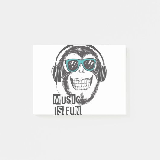 Muziek is een leuke aap post-it® notes (Voorkant)
