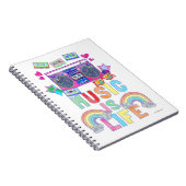 Muziek is een levensslogan Cool Retro Art Design Notitieboek (Rechterzijde)