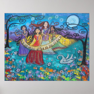 Muziek is een magisch canvas afdrukken poster