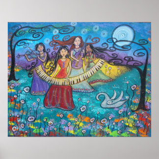 Muziek is een magisch canvas afdrukken poster