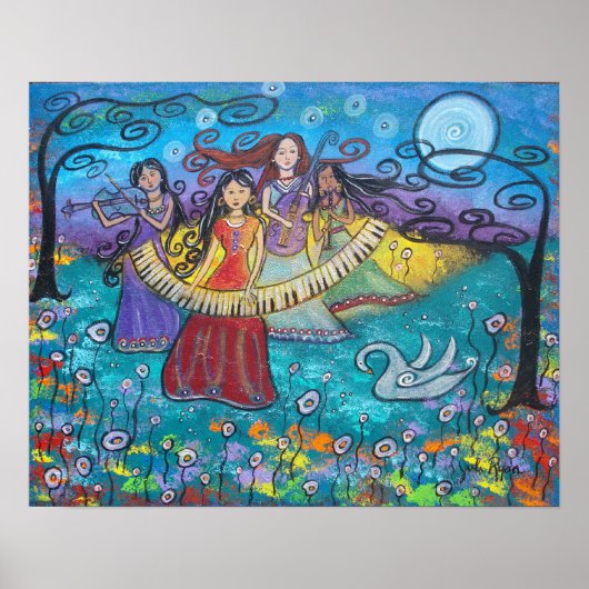 Muziek is een magisch canvas afdrukken poster (Voorkant)