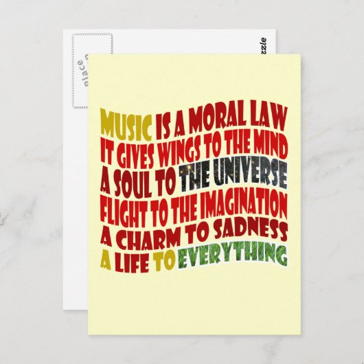 Muziek is een morele wet briefkaart (Voorkant / Achterkant)