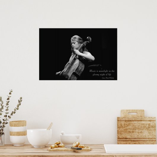 Muziek is een Poster met fijne moonlight/Canvas/Pr (Keuken)