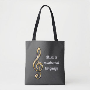 Muziek is een universele taal Gouden Sleutel Tote Bag