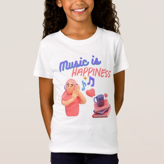 Muziek is geluk t-shirt (Voorkant)