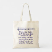 Muziek is Gods geschenk aan Man - Music Quote Tote Bag (Achterkant)