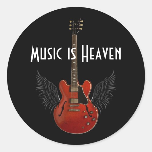 Muziek is Heaven Sheet van 20 Ronde Stickers (Voorkant)