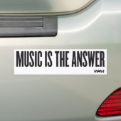 Muziek is het antwoord bumpersticker (Op auto)