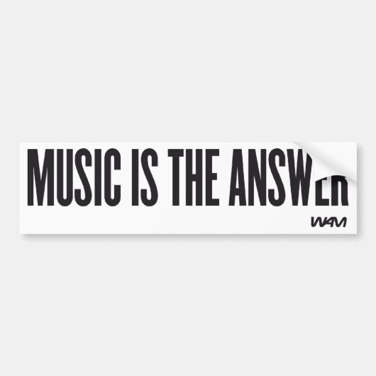 Muziek is het antwoord bumpersticker (Voorkant)