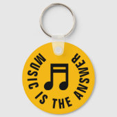Muziek is het antwoord grappige custom monogram sleutelhanger (Voorkant)