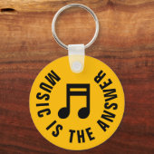 Muziek is het antwoord grappige custom monogram sleutelhanger (Voorkant)
