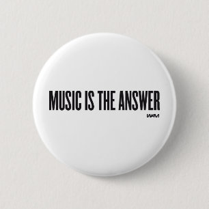 Muziek is het antwoord ronde button 5,7 cm